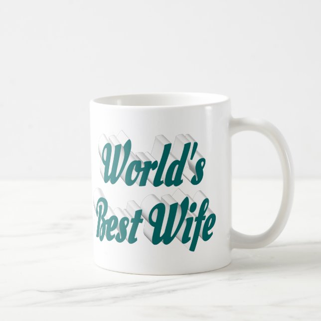 Esposa con medio texto verde taza de café (Derecha)