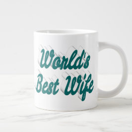 Esposa con taza de café gigante con texto medio en