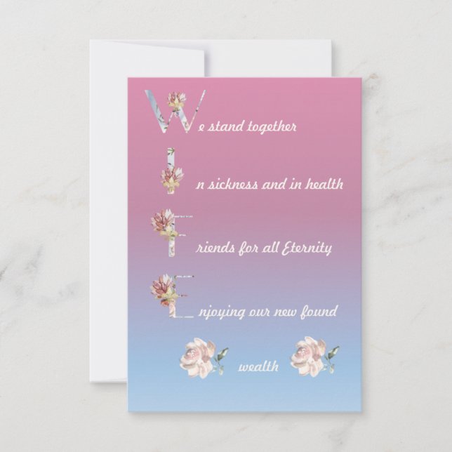 Esposa Conservación única de tarjeta de poema (Anverso)