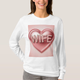 Esposa De Corazón Rosa Flora Camiseta