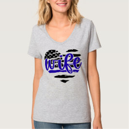 Esposa de la policía camiseta de mujeres de la lín