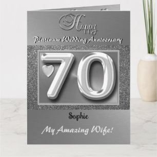 Esposa de la tarjeta de aniversario del 70 Boda pe