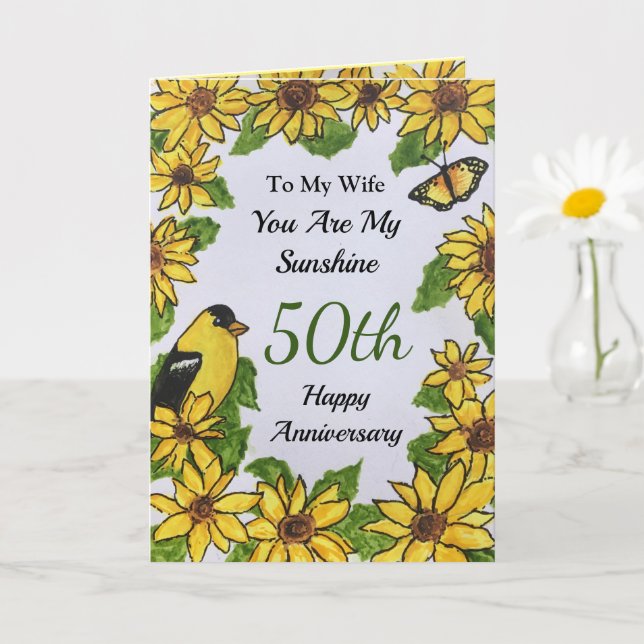 Esposa del 50° Aniversario Eres Mi Tarjeta Sunshin (Planta pequeña)