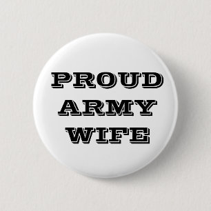 Esposa del ejército orgullosa de botón