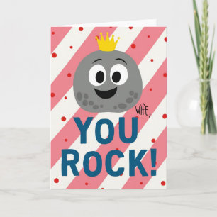 Esposa eres genial tarjeta de guijarro del día de 