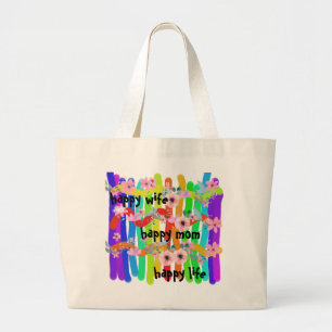 esposa feliz mamá feliz vida feliz gran bolsa de t