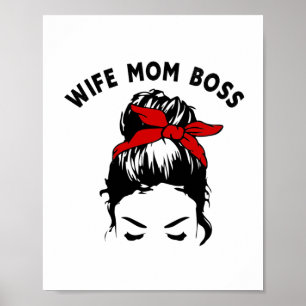 Esposa Mamá Boss Messy Bun Chica arte gráfico
