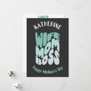 Esposa, mamá, personalizado jefe, tarjeta del día