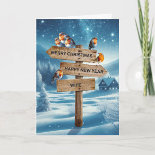 Esposa Navidad roba en un cartel