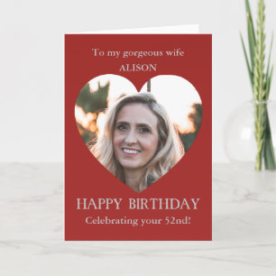 Esposa Romántica de tarjetas de cumpleaños   52 o 