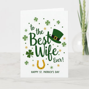 Esposa Tarjeta de Día de San Patricio con Hoja de 