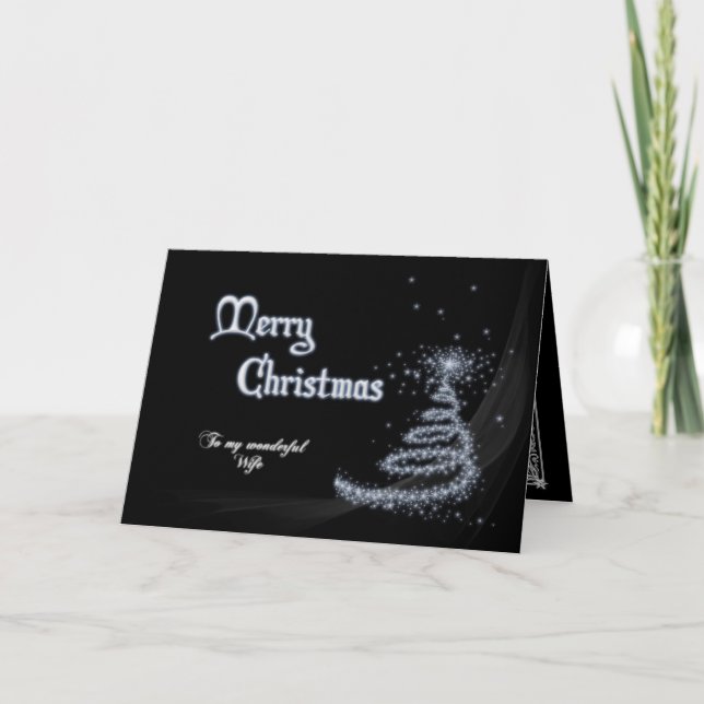 Esposa, tarjeta de Navidades negros y blancos (Anverso)