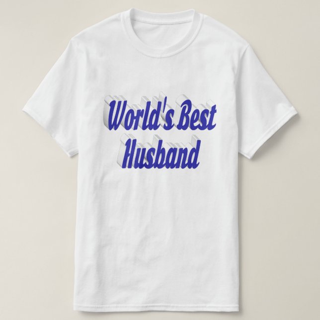 Esposo con camiseta de texto azul (Diseño del anverso)