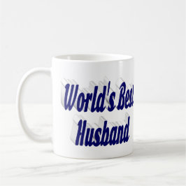 Esposo con taza de café de texto medio azul oscuro