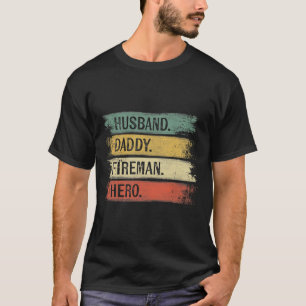 Esposo de hombre papá héroe de fuego camiseta de