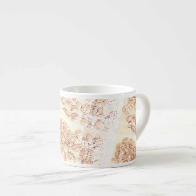 Espresso Grano de Café Amarillo Deteriorado Textura Taza de (Derecha)