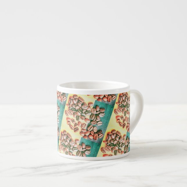 Espresso Grano de Café Amarillo Verde Textura Taza de Espre (Derecha)