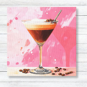 Espresso Martini con lienzo de judías de café