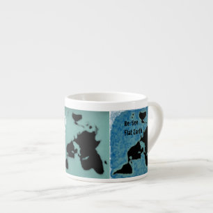 Espresso Nueva taza del mapa de la tierra plana