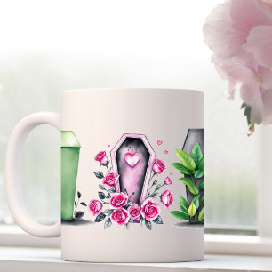 Espresso Tambor de gótico rosa de la taza de ataúd