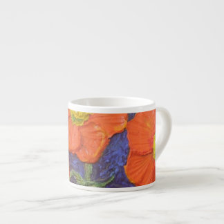 Espresso Taza anaranjada del café express de las amapolas