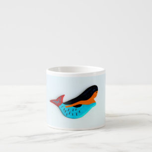 Espresso taza azul del café express de la sirena que nada