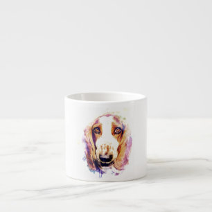 Espresso Taza de café con cara de perro Basset Hound lindo