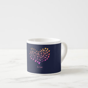 Espresso Taza de café con corazón rosa púrpura de amor