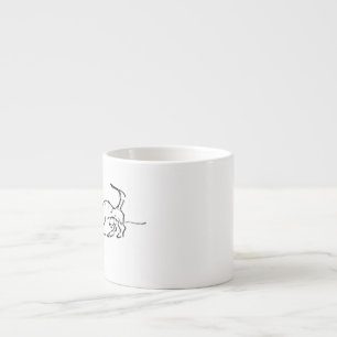 Espresso Taza de café con divertido perro salchicha de arte