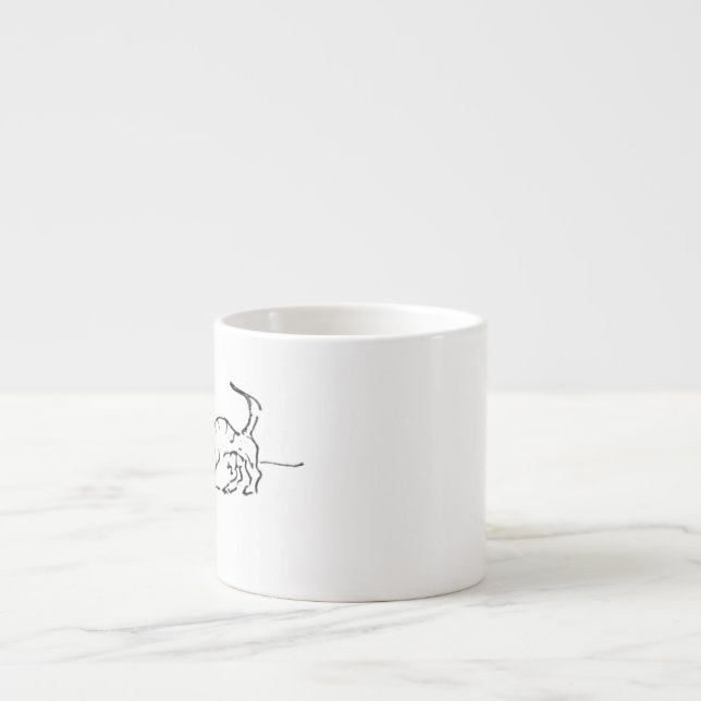 Espresso Taza de café con divertido perro salchicha de arte (Frente)