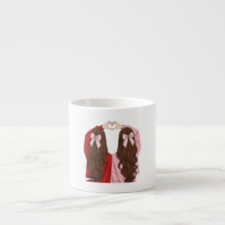 Espresso Taza de café con gesto de corazón de mejores amigo