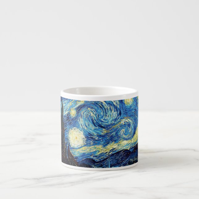 Espresso Taza de café de la noche estrellada de Van Gogh (Frente)