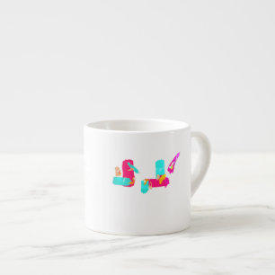 Espresso Taza de café expreso azul turquesa de arte abstrac