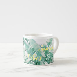 Espresso Taza de café expreso Hojas de palma Vibraciones de
