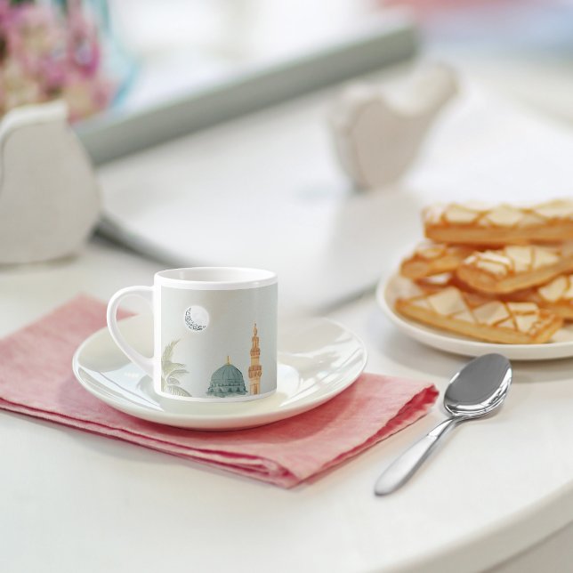 Espresso Taza de café Serene Masjid An-Nabawi | Arte Islámi (Subido por el creador)