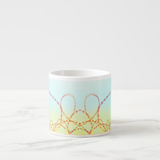 Espresso Taza De Café Soñadora Turquesa Amarillo Con Alambr (Frente)