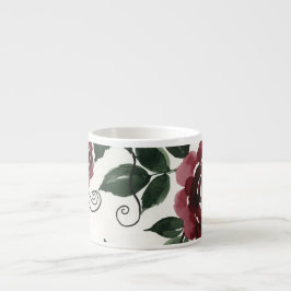 Espresso Taza de cerámica especial de rosa roja oscura clás