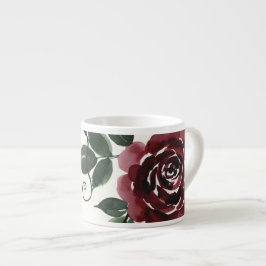 Espresso Taza de cerámica especial de rosa roja oscura clás