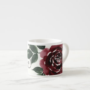 Espresso Taza de cerámica especial de rosa roja oscura clás
