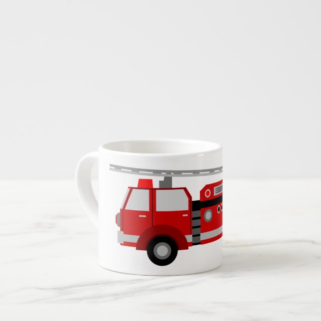Espresso Taza de cerámica tamaño pequeño del Firetruck de (Izquierda)