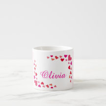 Taza de corazón con nombre personalizado