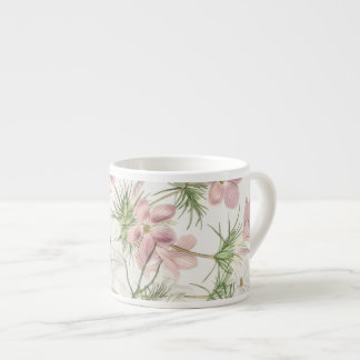 Espresso Taza de expreso con flor rosa y pino