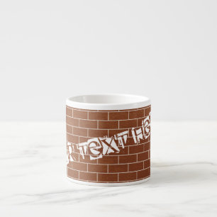 Espresso Taza de expreso con texto personalizado en pared d