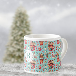 Espresso Taza de expreso de 6oz con inicial, casas mágicas