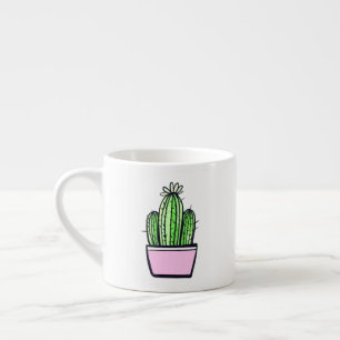 Espresso Taza De Expreso De Suculenta En Maceta Rosa Linda