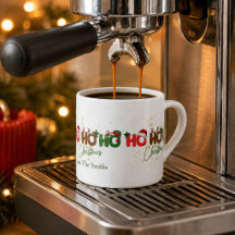 Taza de expreso personalizada de Navidad Ho Ho Ho