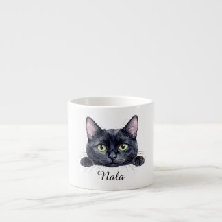 Espresso Taza de gato negro personalizada | Taza de café co
