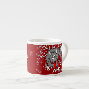 Espresso Taza de la especialidad - gato loco del navidad