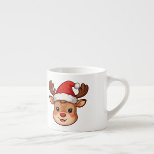 Espresso Taza de latte de reno en miniatura de 6oz con somb