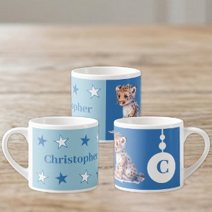 Espresso Taza de leopardo para niños con nombre personaliza